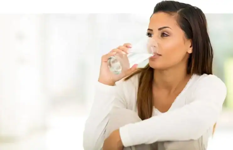 woman drinking water